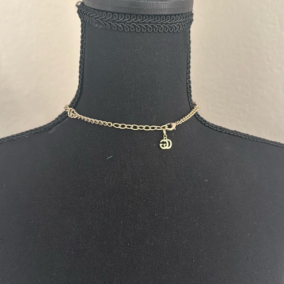Repurposed Gucci Necklace Minimalist Choker (Brushed Gold) - Picture 4 of 4
